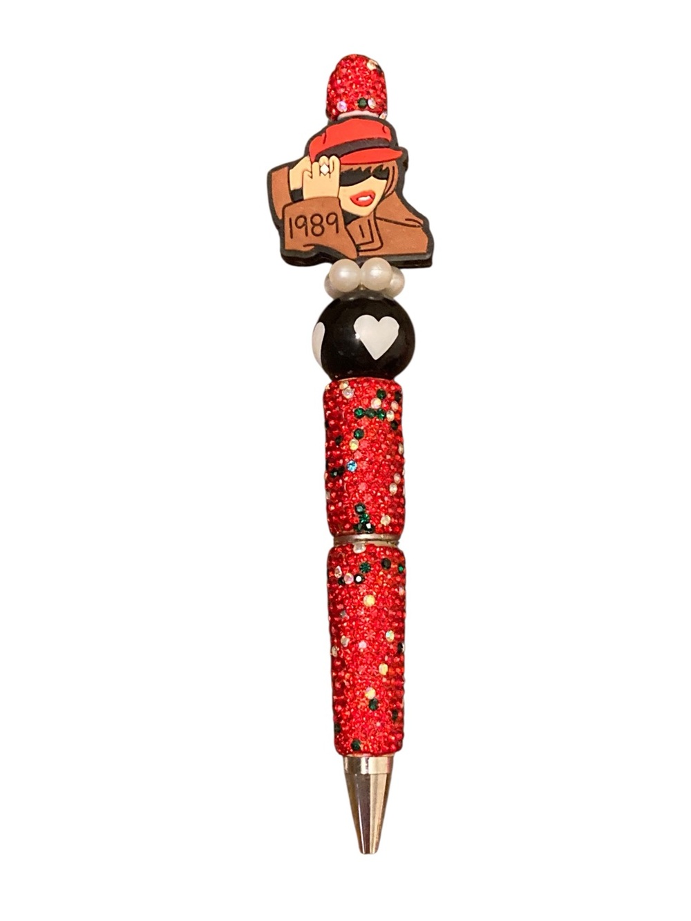 Taylor Swift Red Glitter Novelty Pen with Heart Accent